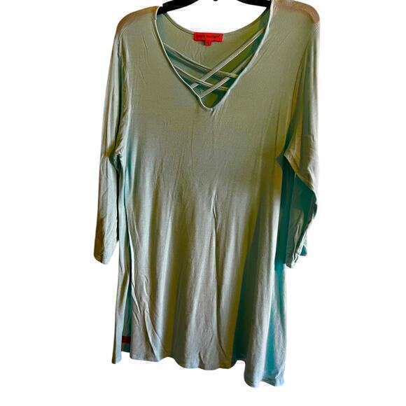 A3 Simply Southern A line jersey knit tunic lattice v neck dress  gray soft XL - Picture 1 of 7